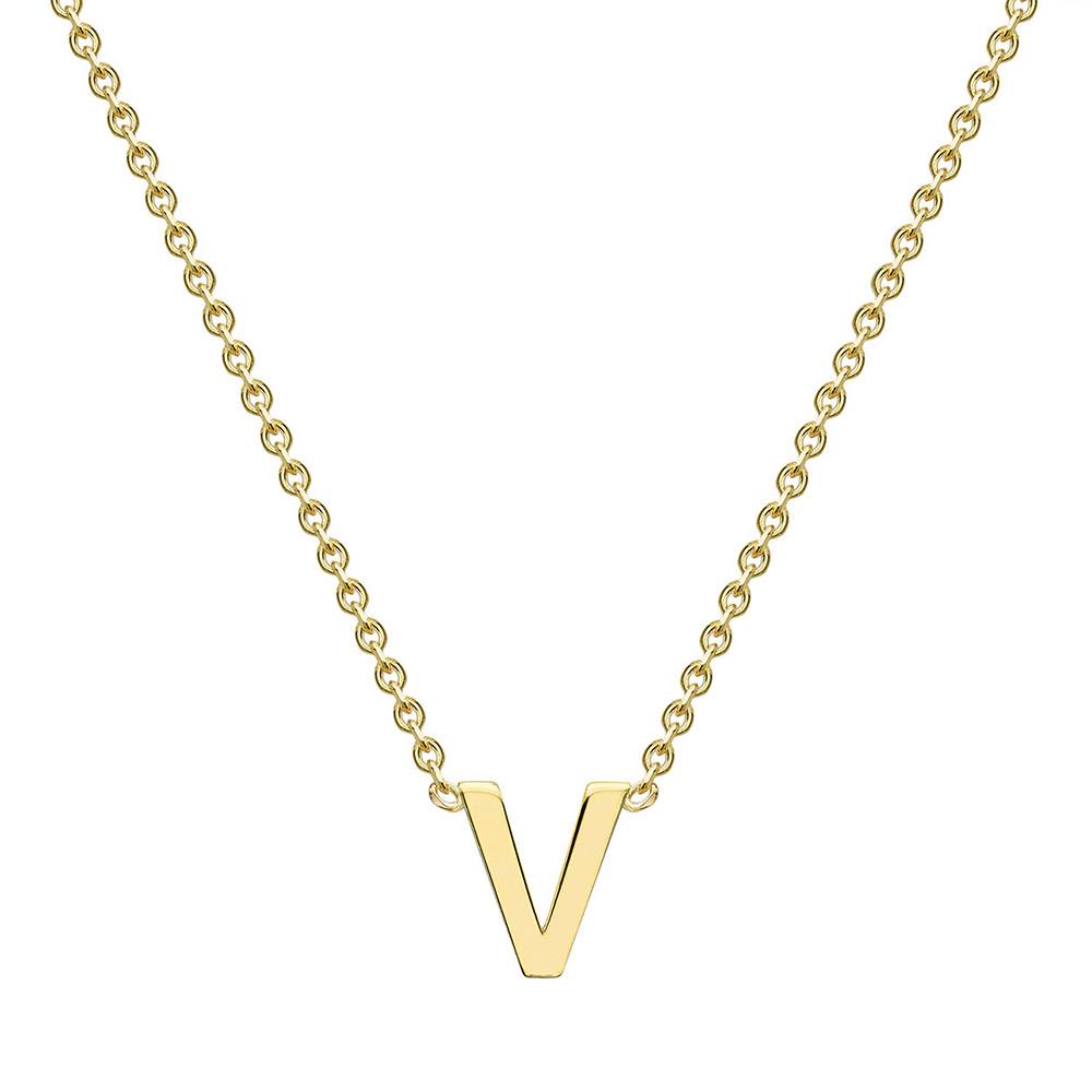 9ct Gold Mini Initial V Necklace