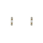 Load image into Gallery viewer, 9ct Gold Art Deco Baguette CZ Stud Earrings
