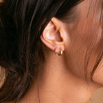Load image into Gallery viewer, 9ct Gold Bulbous Huggie Hoop Earrings
