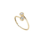 Load image into Gallery viewer, 9ct Gold Bezel CZ Wrap Ring
