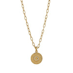 Load image into Gallery viewer, Gold Plated CZ Coin Drop Necklace
