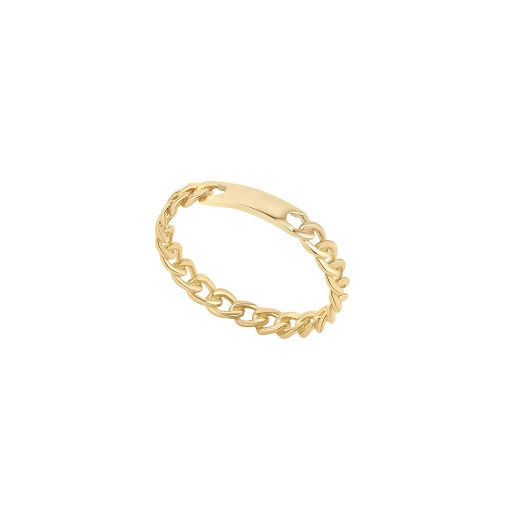 9ct Gold Curb Chain Ring