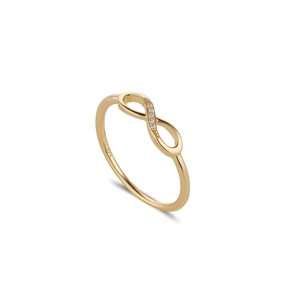 9ct Gold Infinity CZ Ring