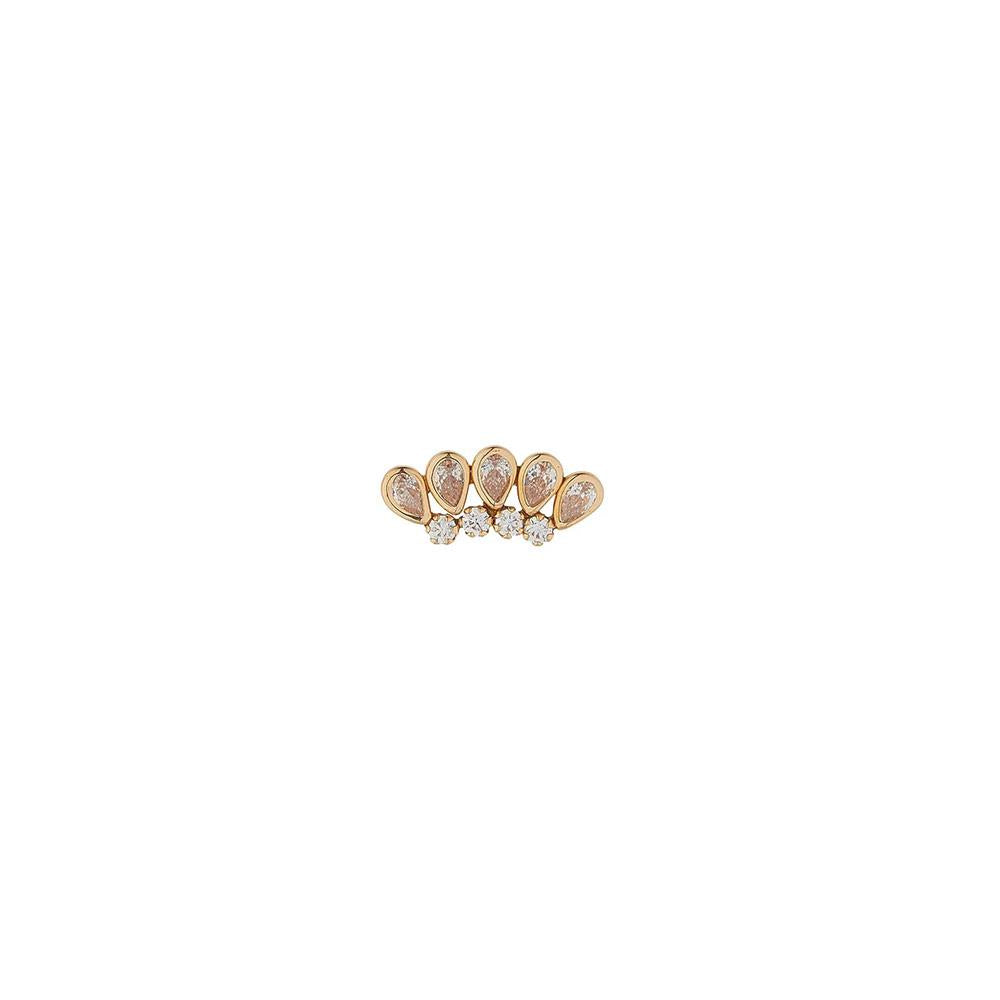 9ct Gold CZ Lotus Garland Cartilage Earring