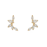 Load image into Gallery viewer, 9ct Gold CZ Marquise Ear Climber Stud
