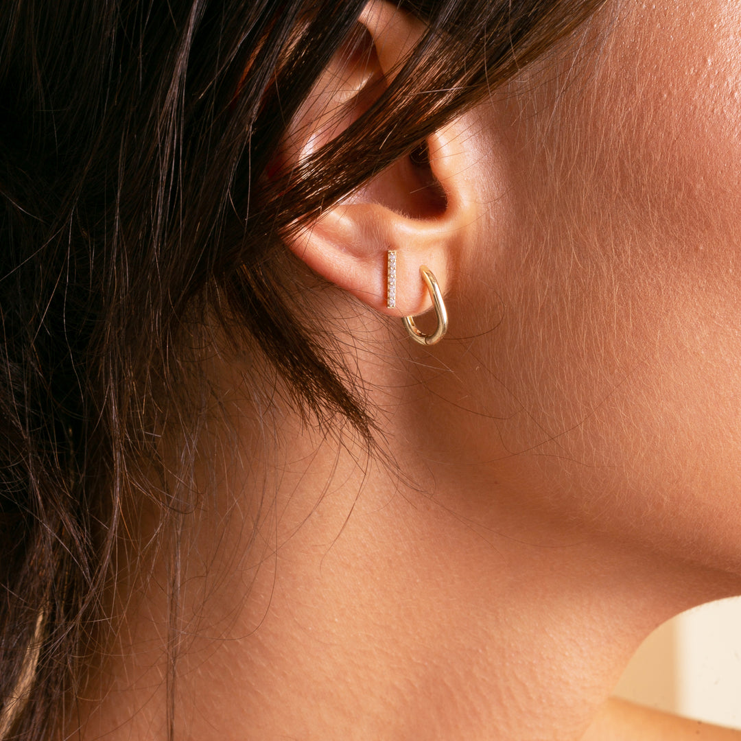 9ct Gold Paperlink Small Hoop Earrings