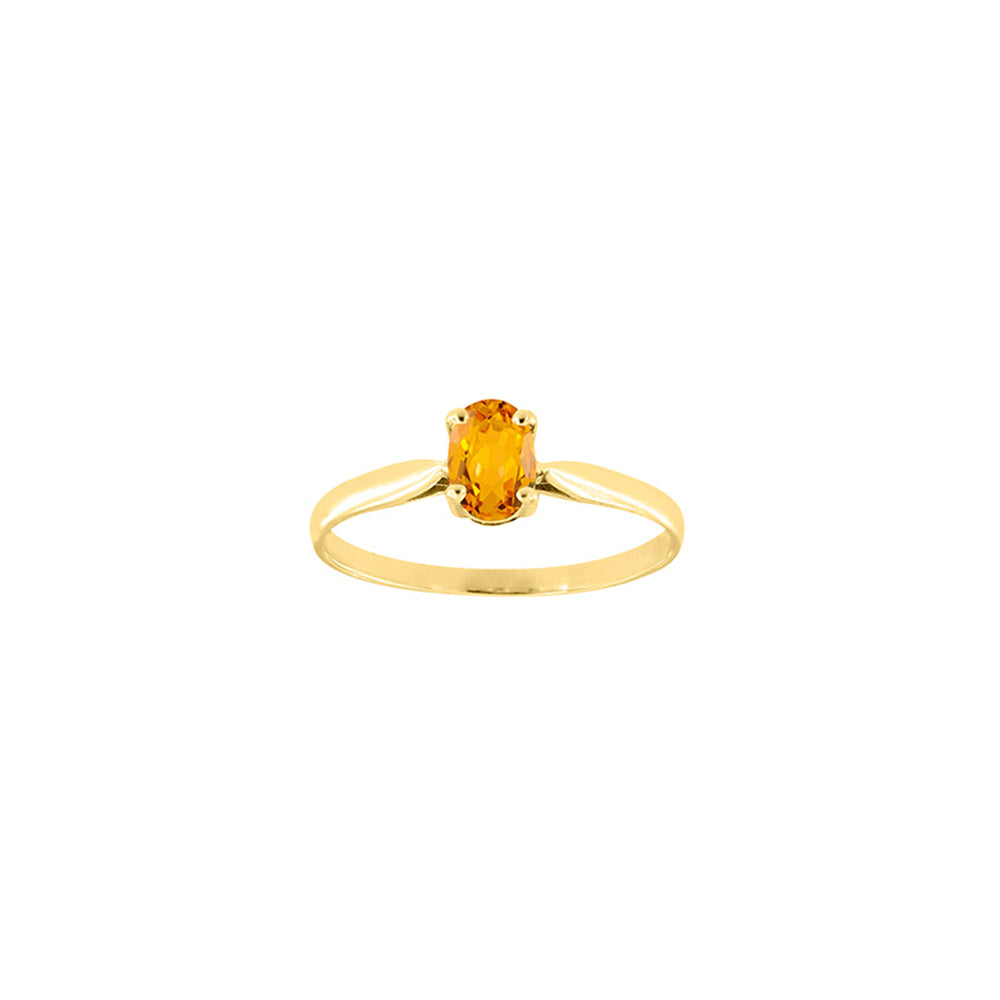 18ct Gold Oval Citrine Ring