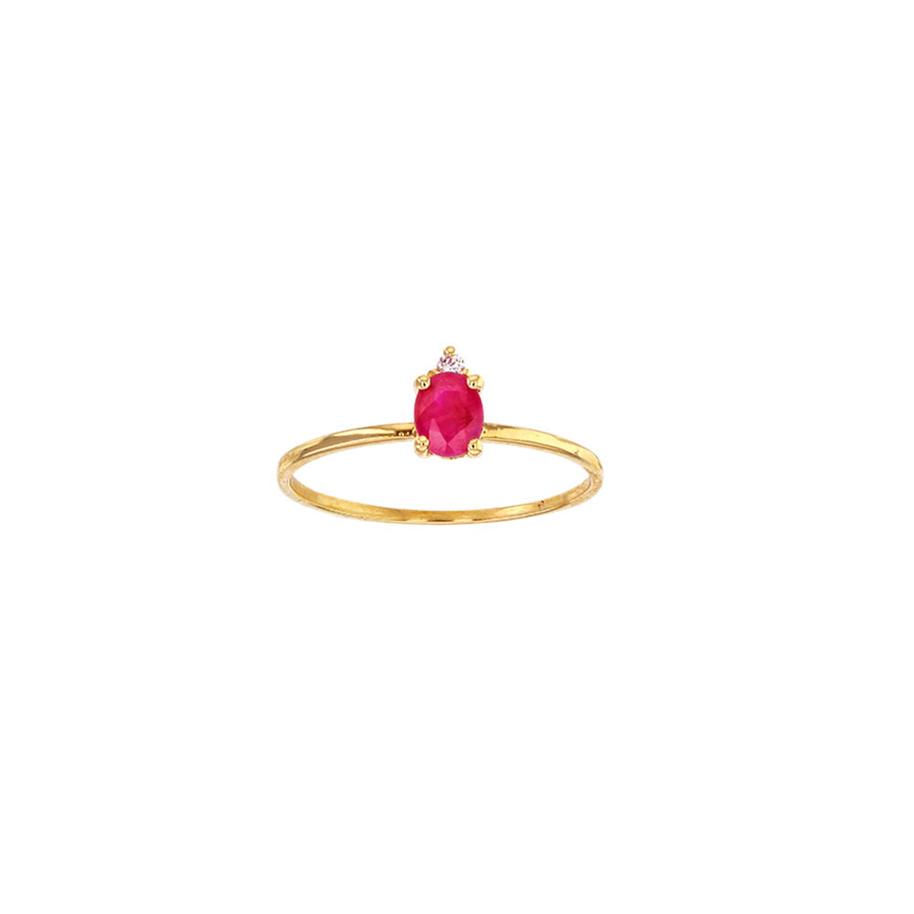 18ct Gold Oval Ruby Diamond Ring
