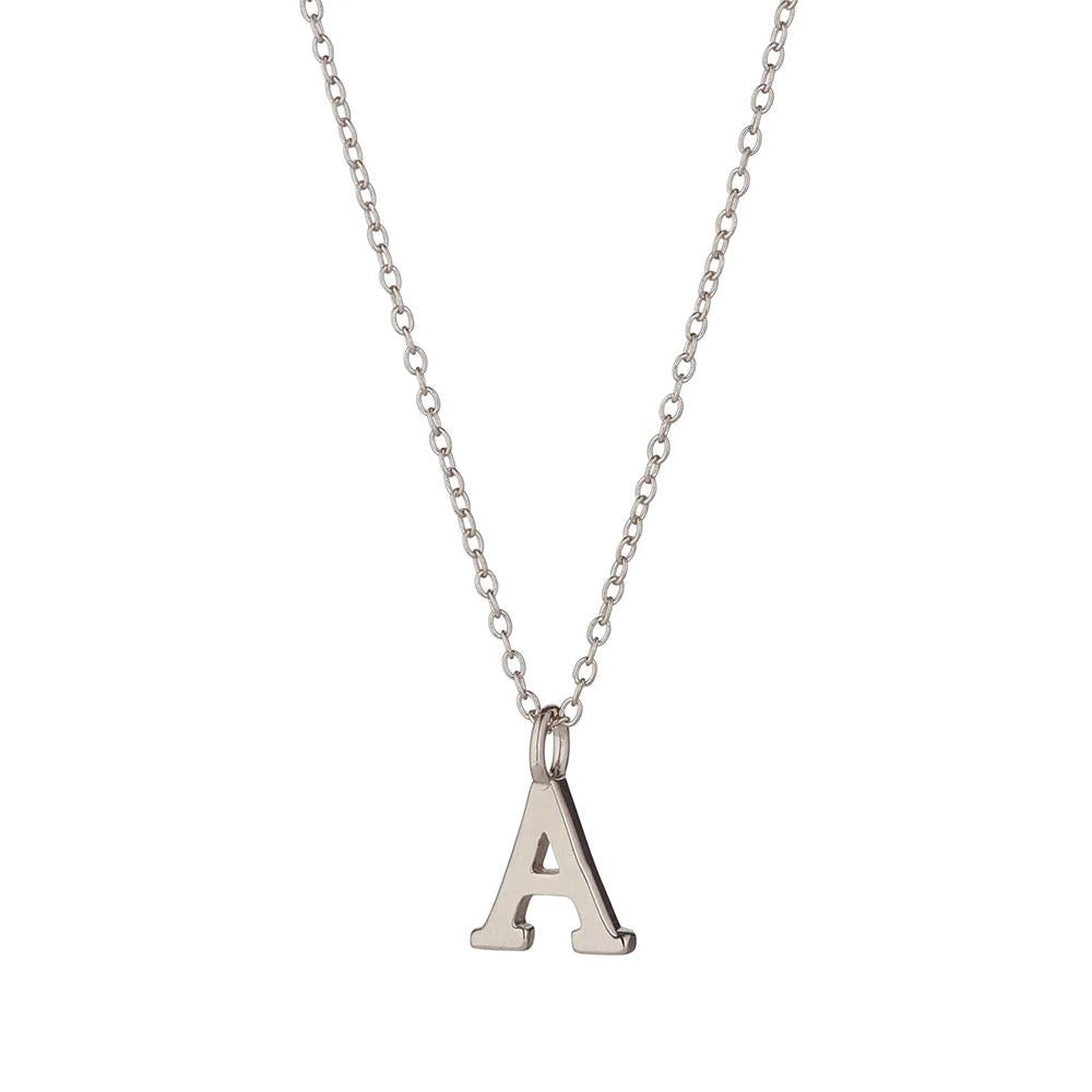 Silver Initial A Necklace