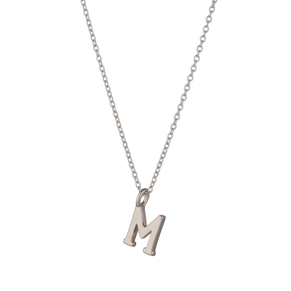 Silver Initial M Necklace