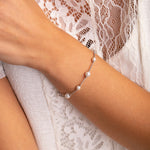 Load image into Gallery viewer, Silver Freshwater Pearl Beaded Bracelet
