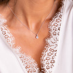 Load image into Gallery viewer, 9ct White Gold Single CZ Necklace

