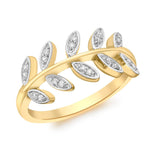 Load image into Gallery viewer, 9ct gold wrap leaf ring Holly + Evie
