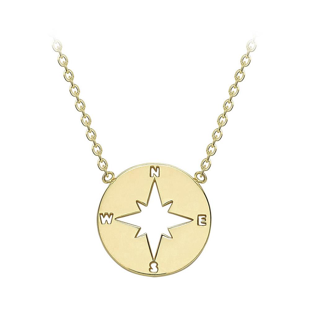 9ct Gold Compass Chain Necklace