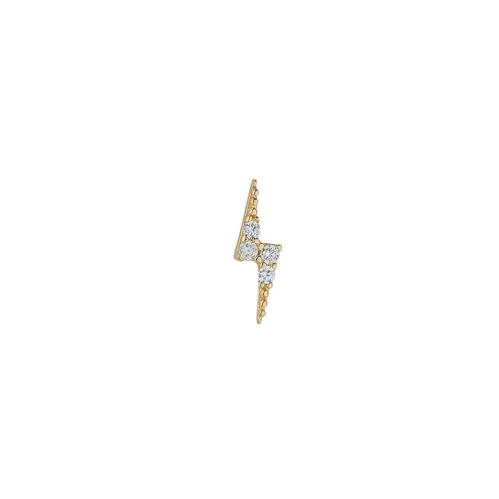 9ct Gold CZ Lightning Cartilage Earring