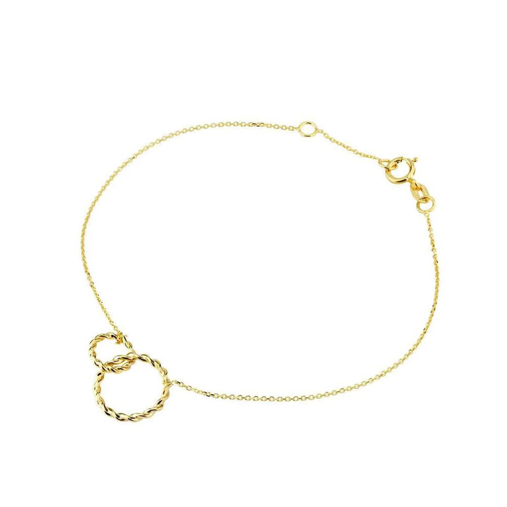9ct Gold Interlocking Rope Circle Bracelet