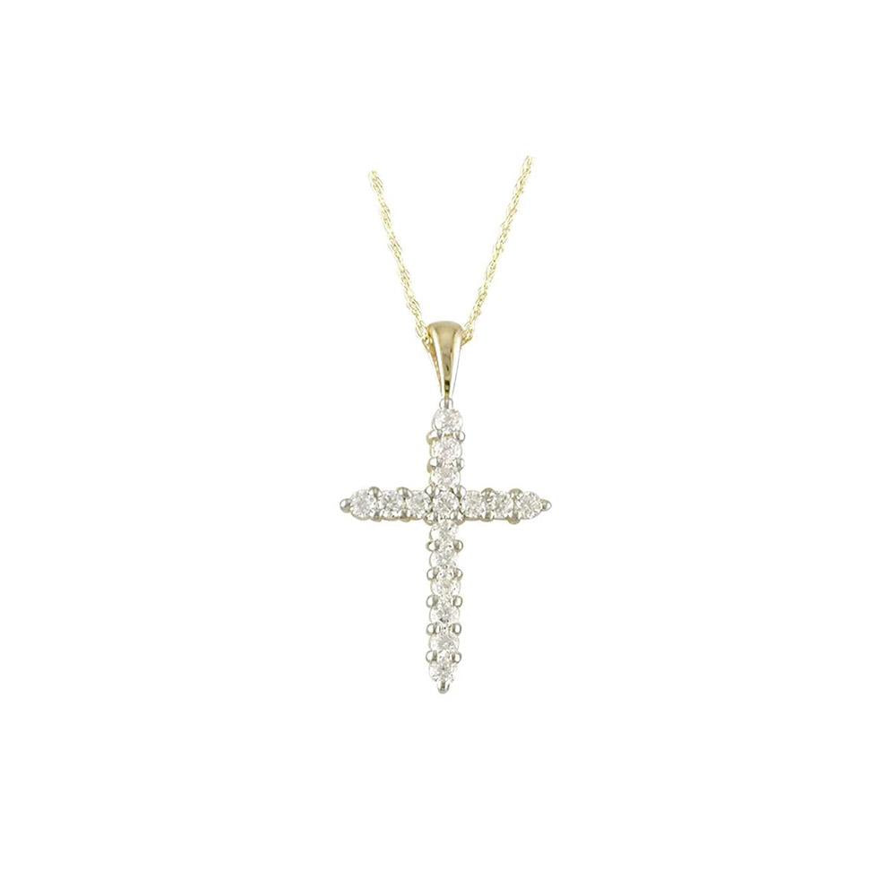 9ct Gold CZ Cross Necklace