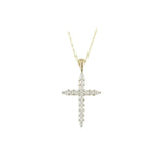 Load image into Gallery viewer, 9ct Gold CZ Cross Necklace
