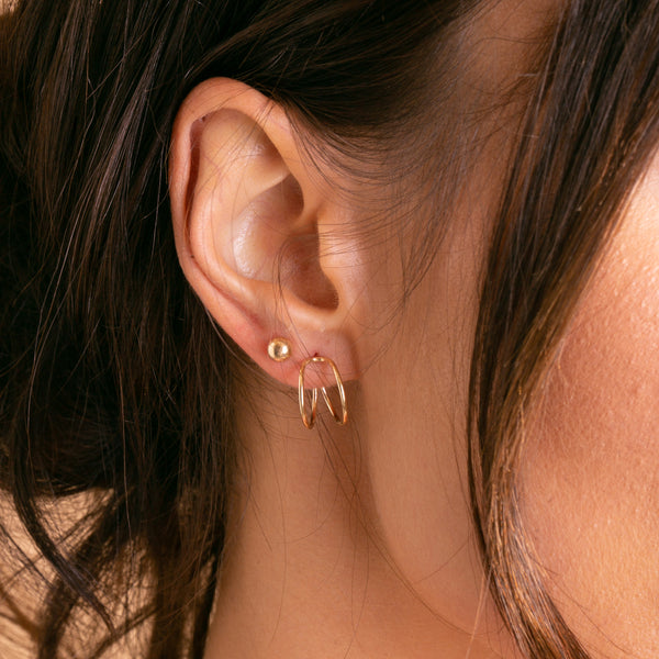 9ct Gold Double Open Hoop Earrings