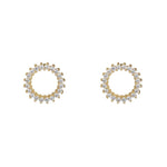 Load image into Gallery viewer, 9ct Gold Open Circle CZ Stud Earrings
