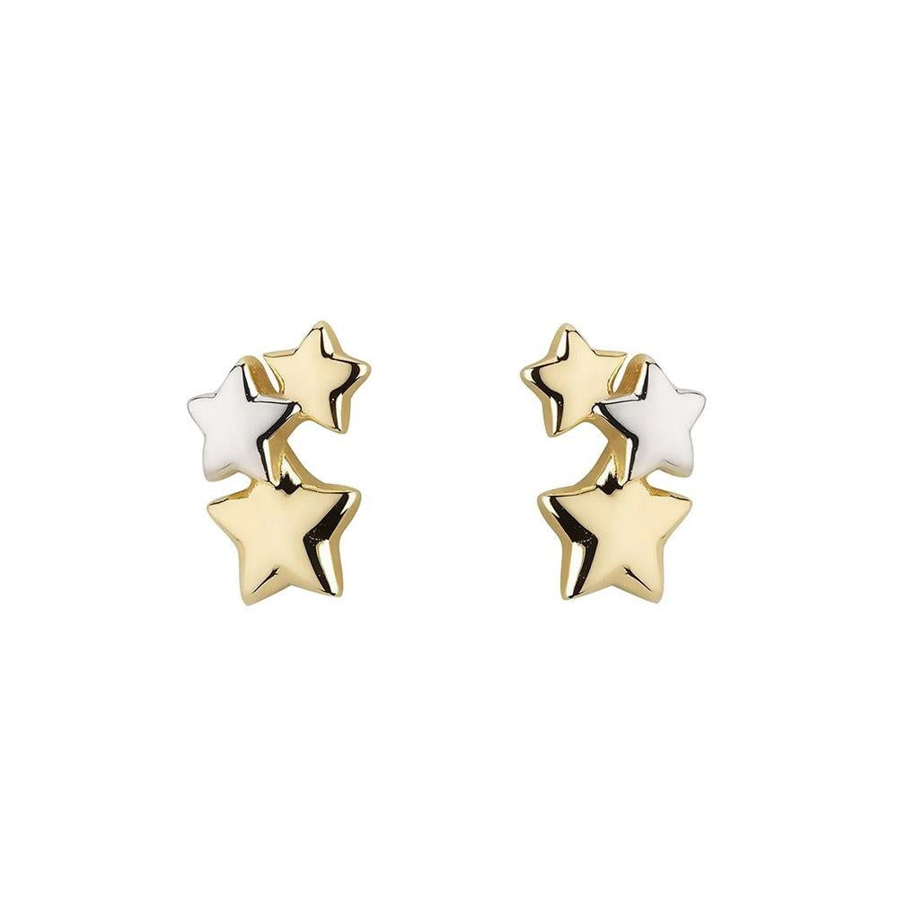 9ct Gold Starry Stud Earrings