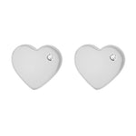 Load image into Gallery viewer, Silver Heart Single CZ Stud Earrings
