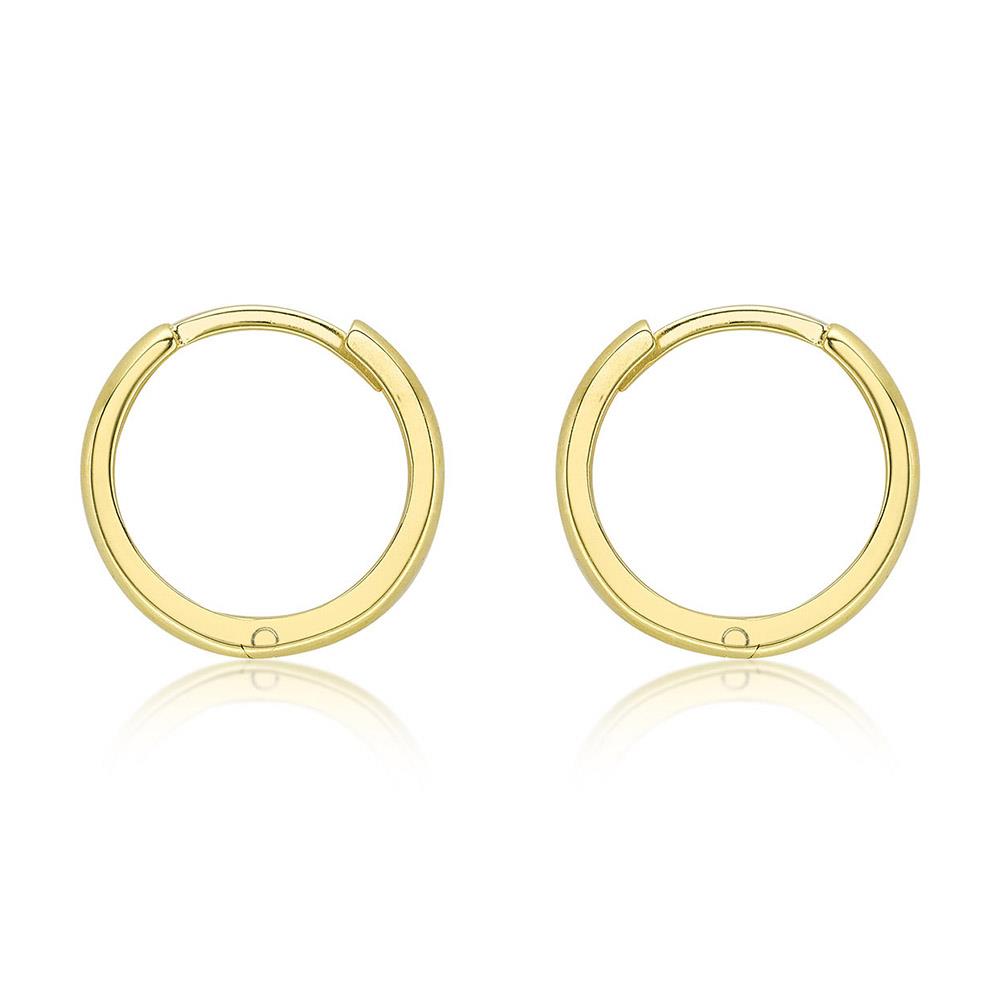 9ct Gold 10mm Square Huggie Hoop Earrings