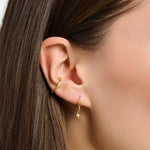 Load image into Gallery viewer, Gold Plated Flash Charm Hoop Earring
