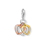 Load image into Gallery viewer, Silver, Rose &amp; Gold Heart Charm
