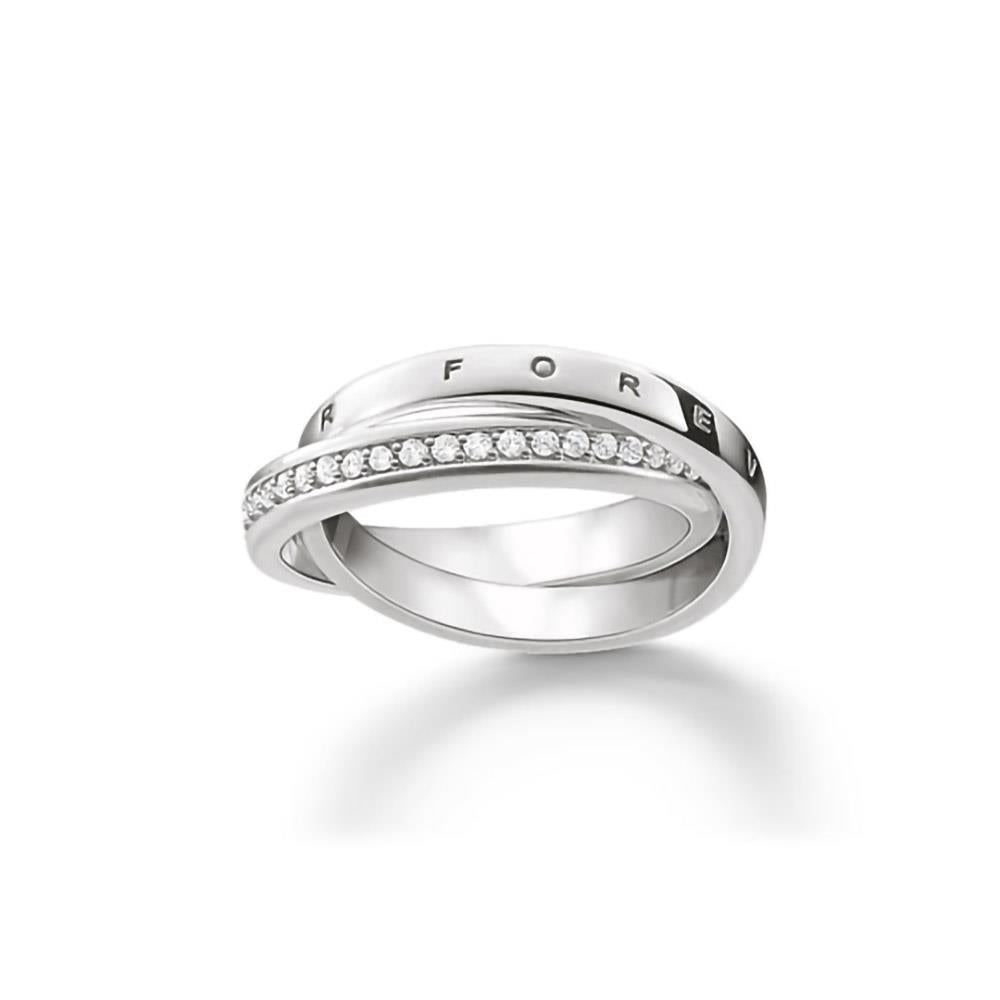 Silver Together Forever Double Band Ring