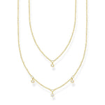 Load image into Gallery viewer, Gold Plated Four Stone Double Chain Necklace
