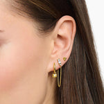 Load image into Gallery viewer, Gold Plated Padlock Charm Hoop Earring

