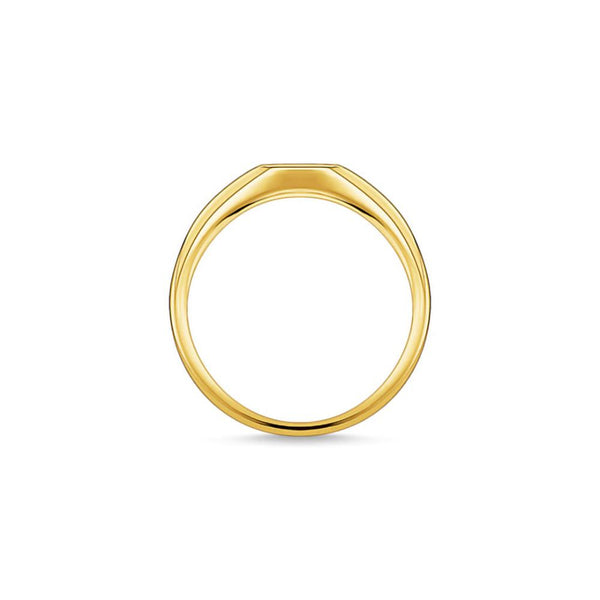 Gold Plated CZ Signet Ring