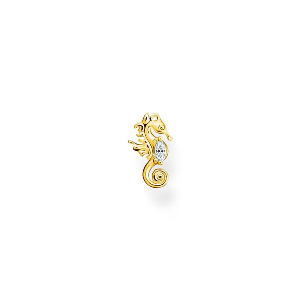 Gold Plated Seahorse Single Stud Earring