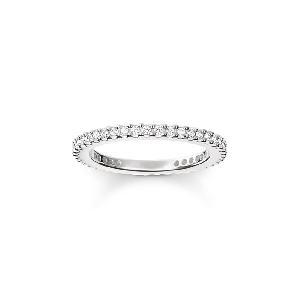 Silver Pave Eternity Ring