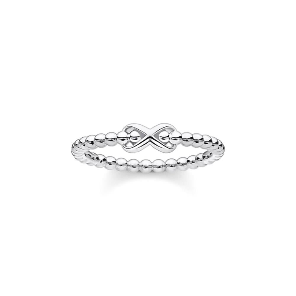 Silver Infinity Beaded Ring