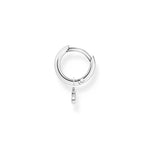 Load image into Gallery viewer, Silver Moon Charm Hoop Earring
