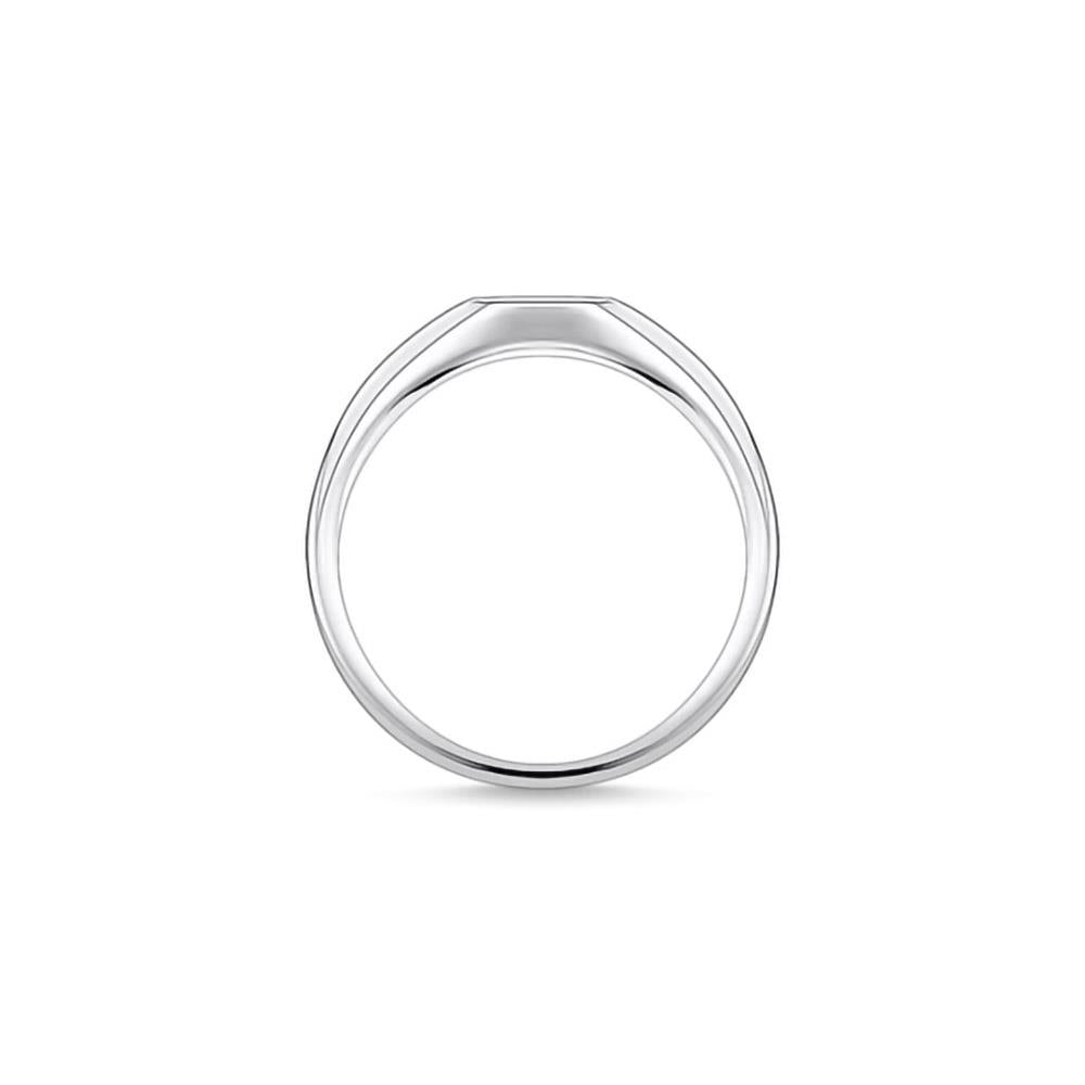 Single CZ Signet Ring