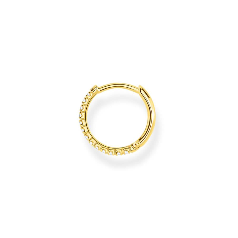 Gold Plated Small Multi Stone Hoop Earring