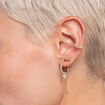 Load image into Gallery viewer, Silver Small Multi Stone Hoop Earring
