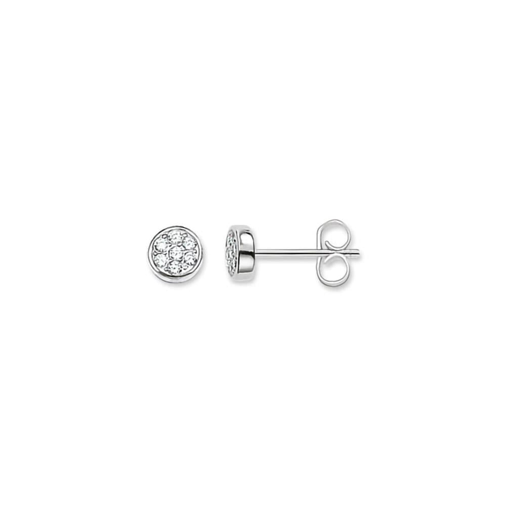 Silver Small Stone Bezel Stud Earrings