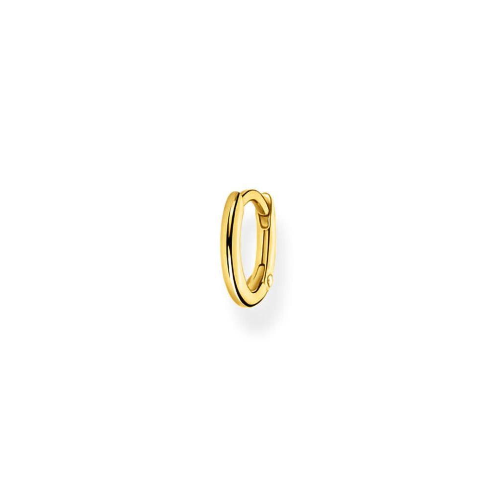 Gold Plated Classic Huggie Single Hoop Earring