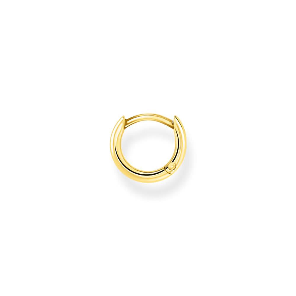 Gold Plated Classic Huggie Single Hoop Earring