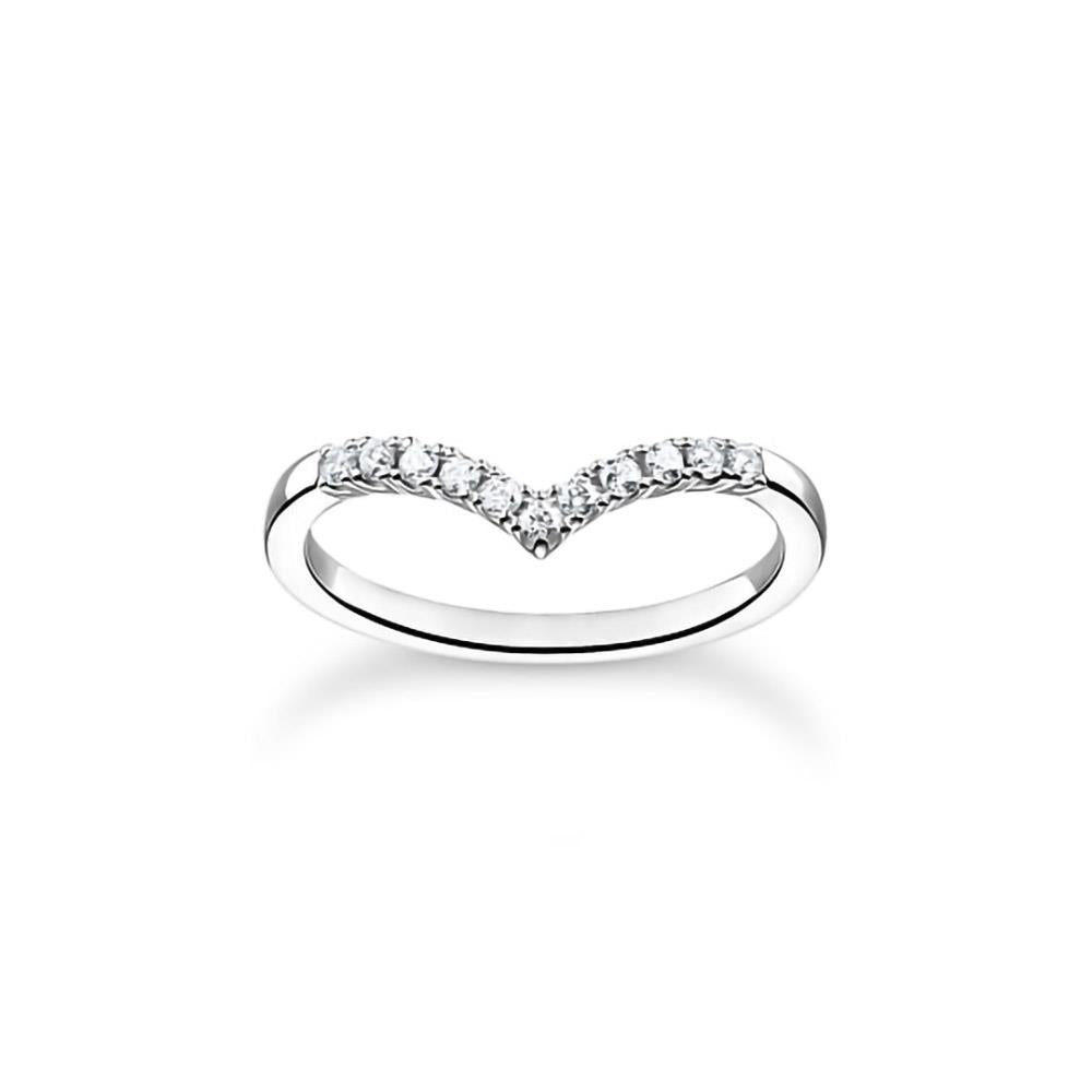 Silver Stone Wishbone Ring