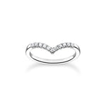 Load image into Gallery viewer, Silver Stone Wishbone Ring
