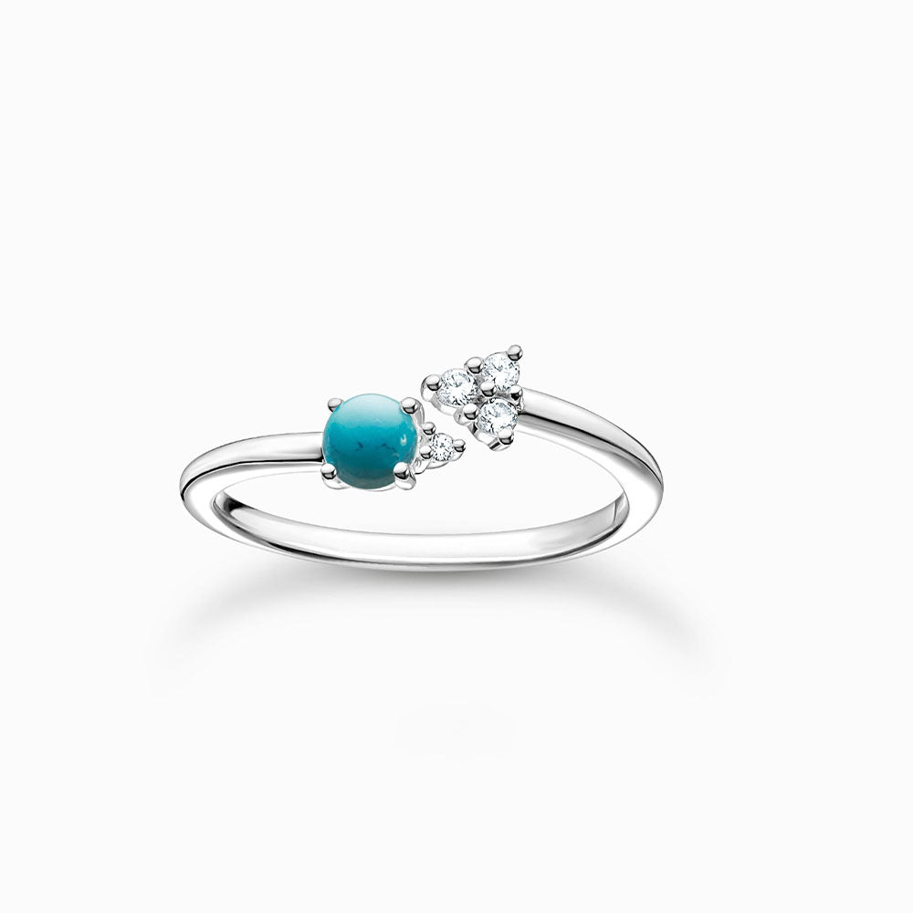 Silver CZ & Turquoise Joining Ring